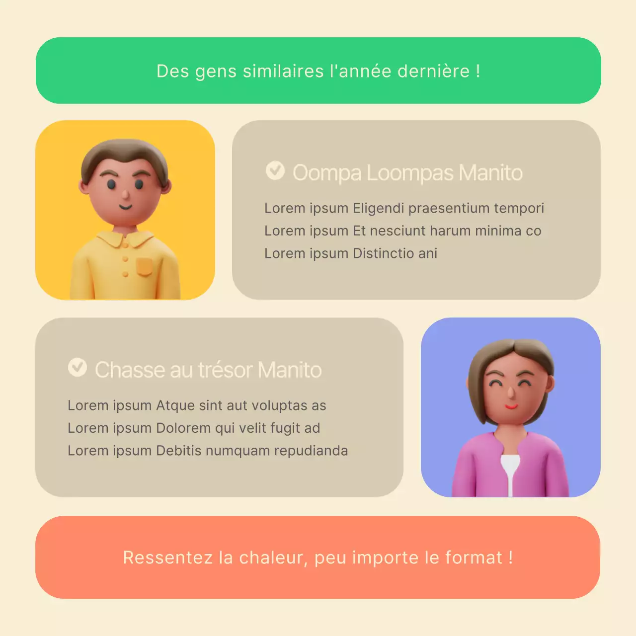 Événement manito stéréoscopique en 3D dans des couleurs pastel