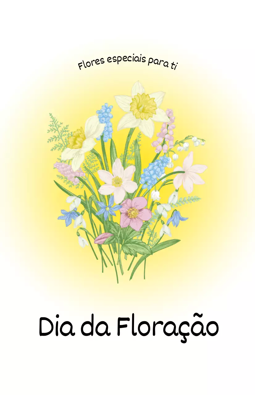 Uma florista com gradientes de cor e ilustrações de ramos de flores para um toque fresco de primavera