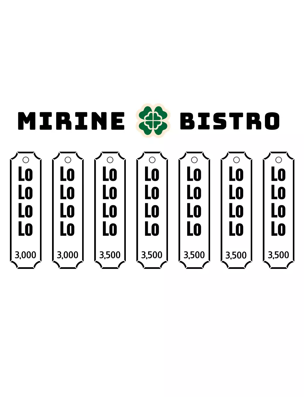 Een bistromenu met een retro groen logo