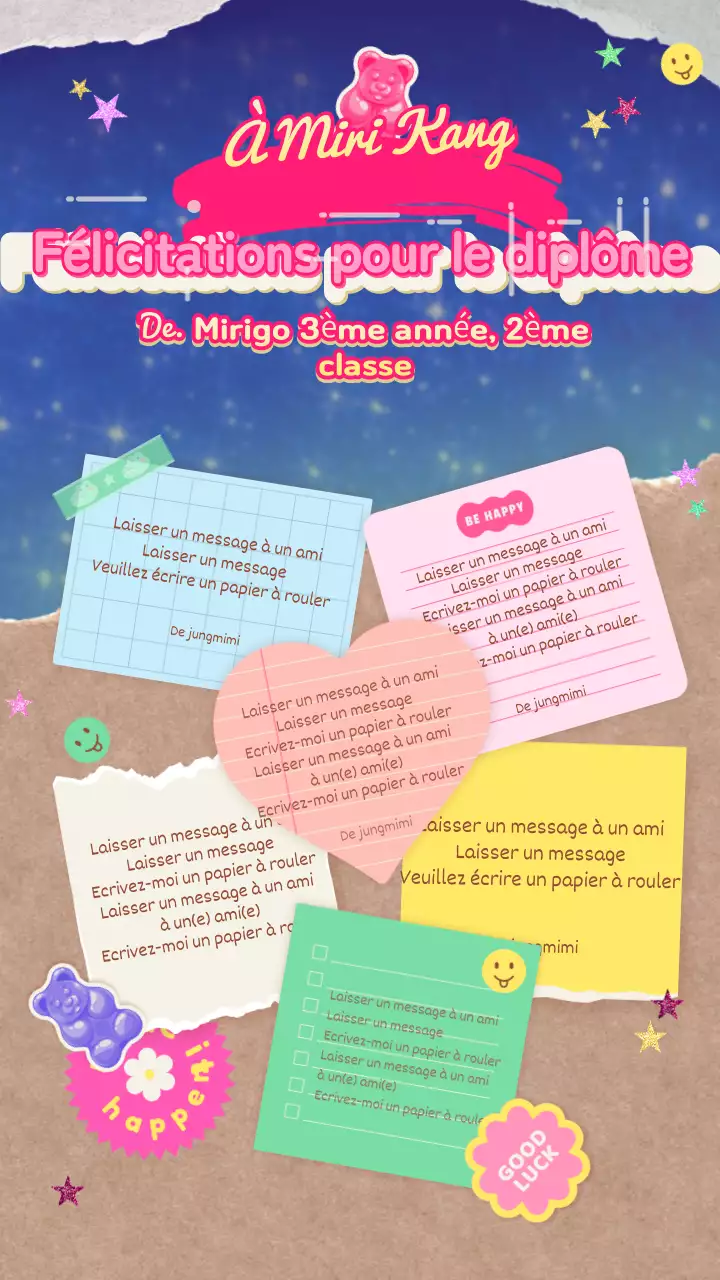 Papier à rouler Daku rose marine Célébration de la remise des diplômes