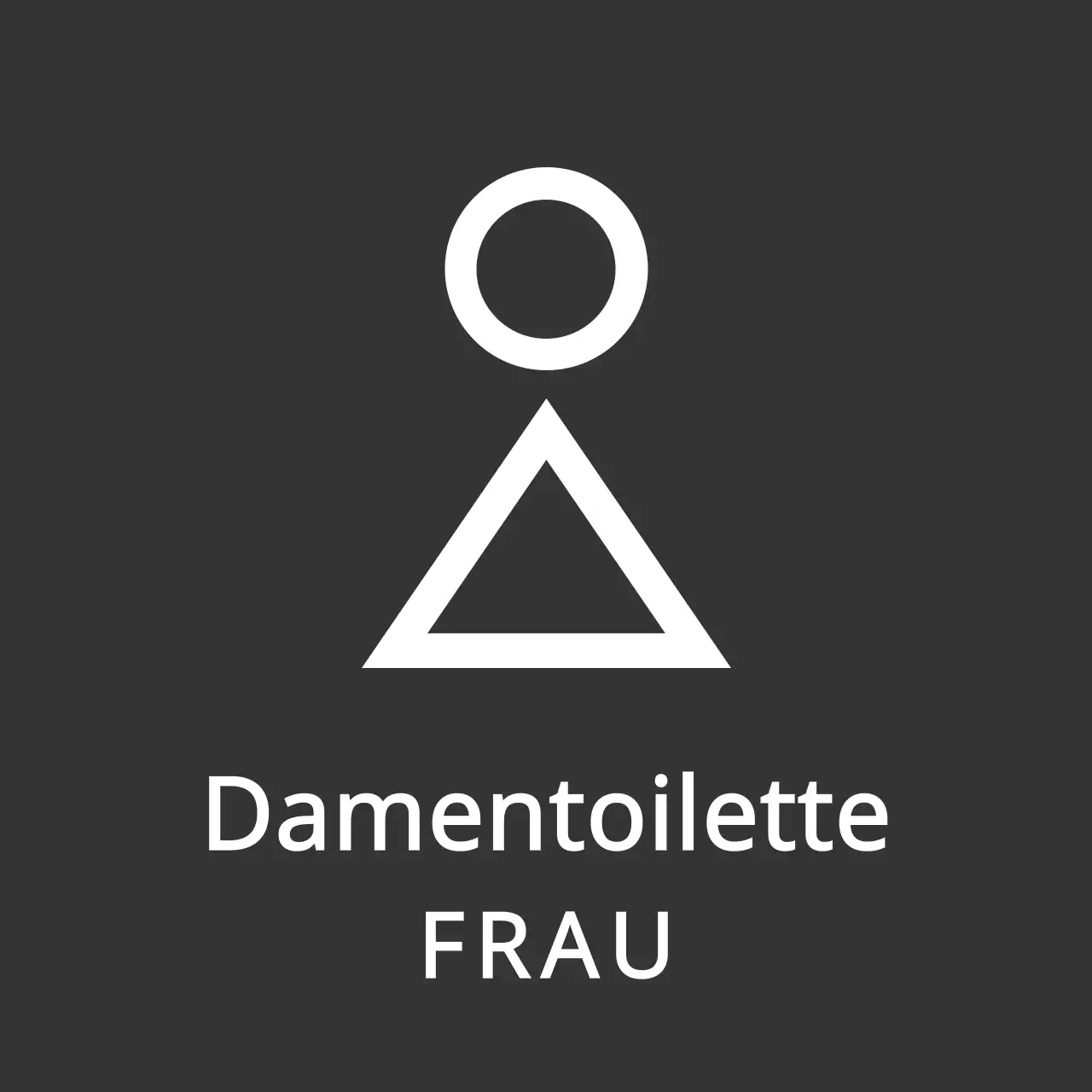 Sauberes Konzept Toilettenpiktogramm in Dunkelgrau und Weiß