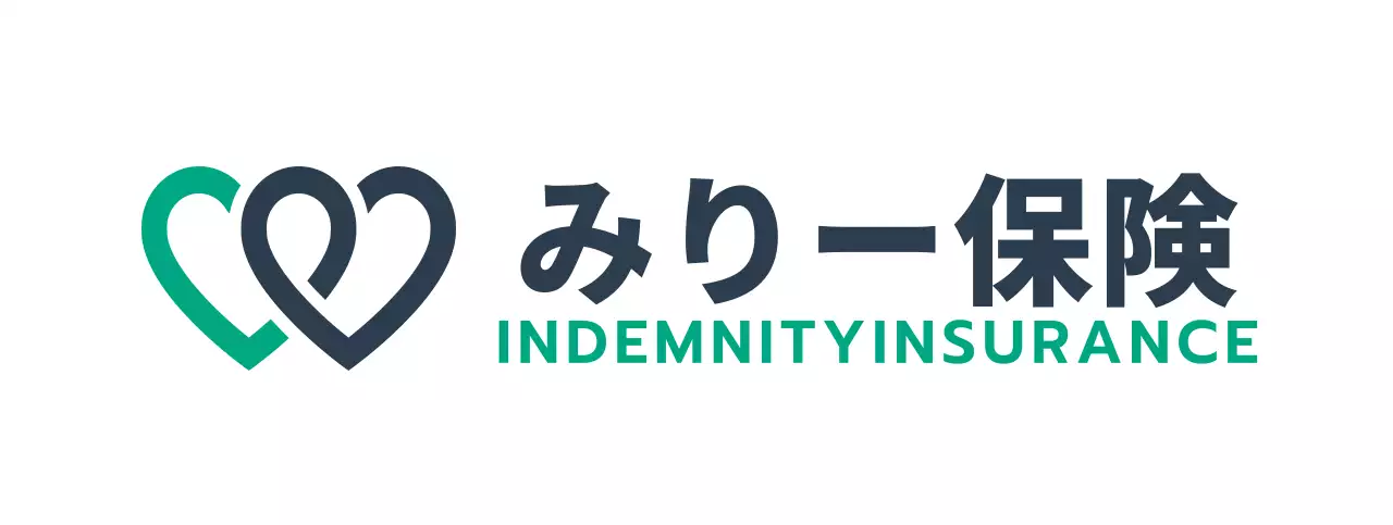 ターコイズブルーとブラックのカラーで損害保険のロゴとテキストを配した保険商品のプロモーション用