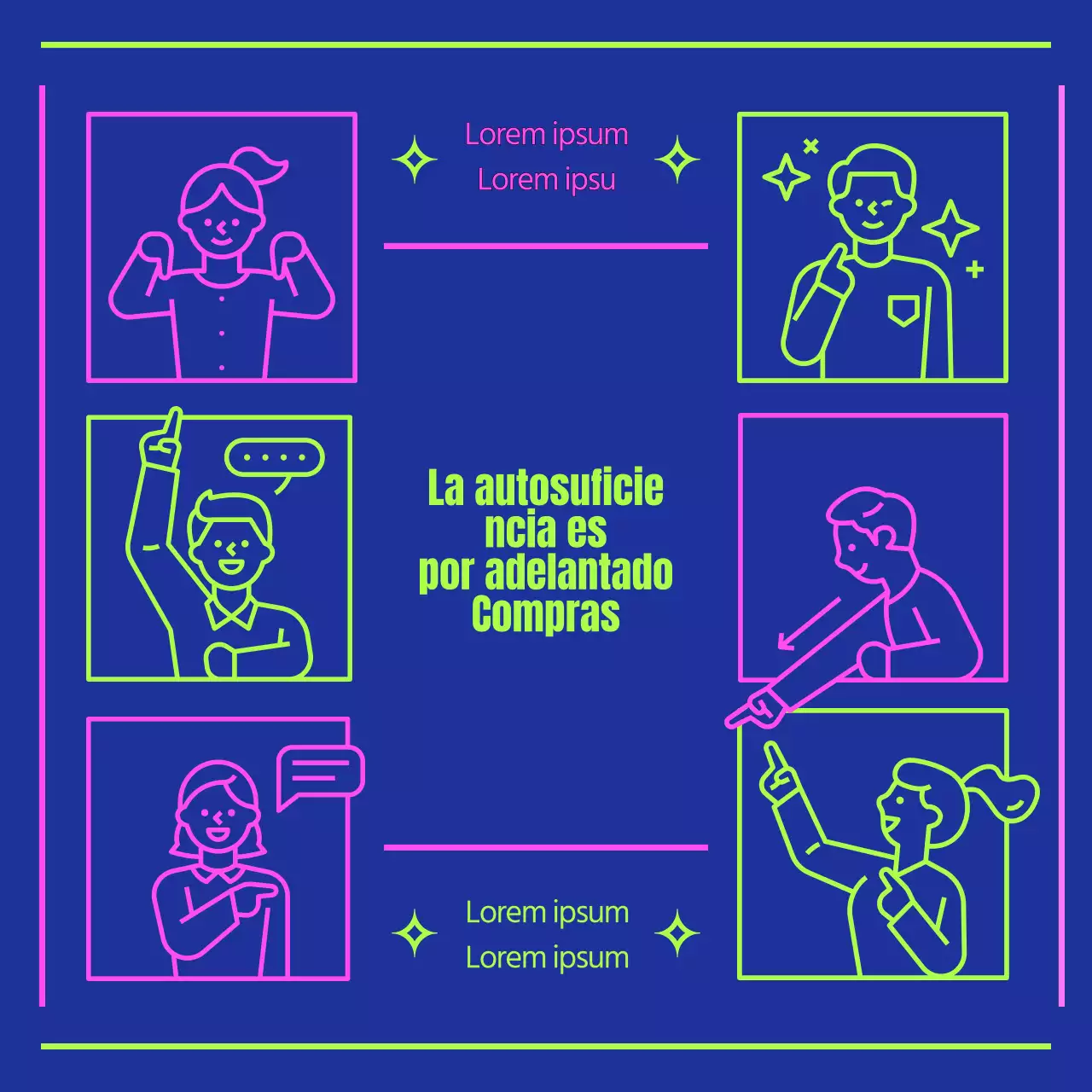 Sobre los móviles autosuficientes azul marino y chartreuse