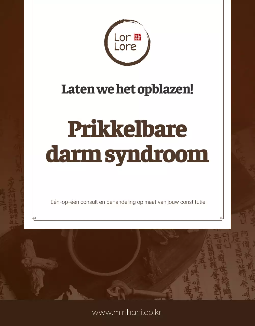 Bruine oosterse kliniek behandeling voor IBS in detail