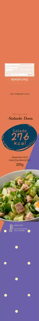 oranje paars foto salade voedselinformatie etiket