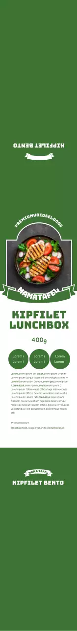 Groen fotolijstje kipfilet lunchbox