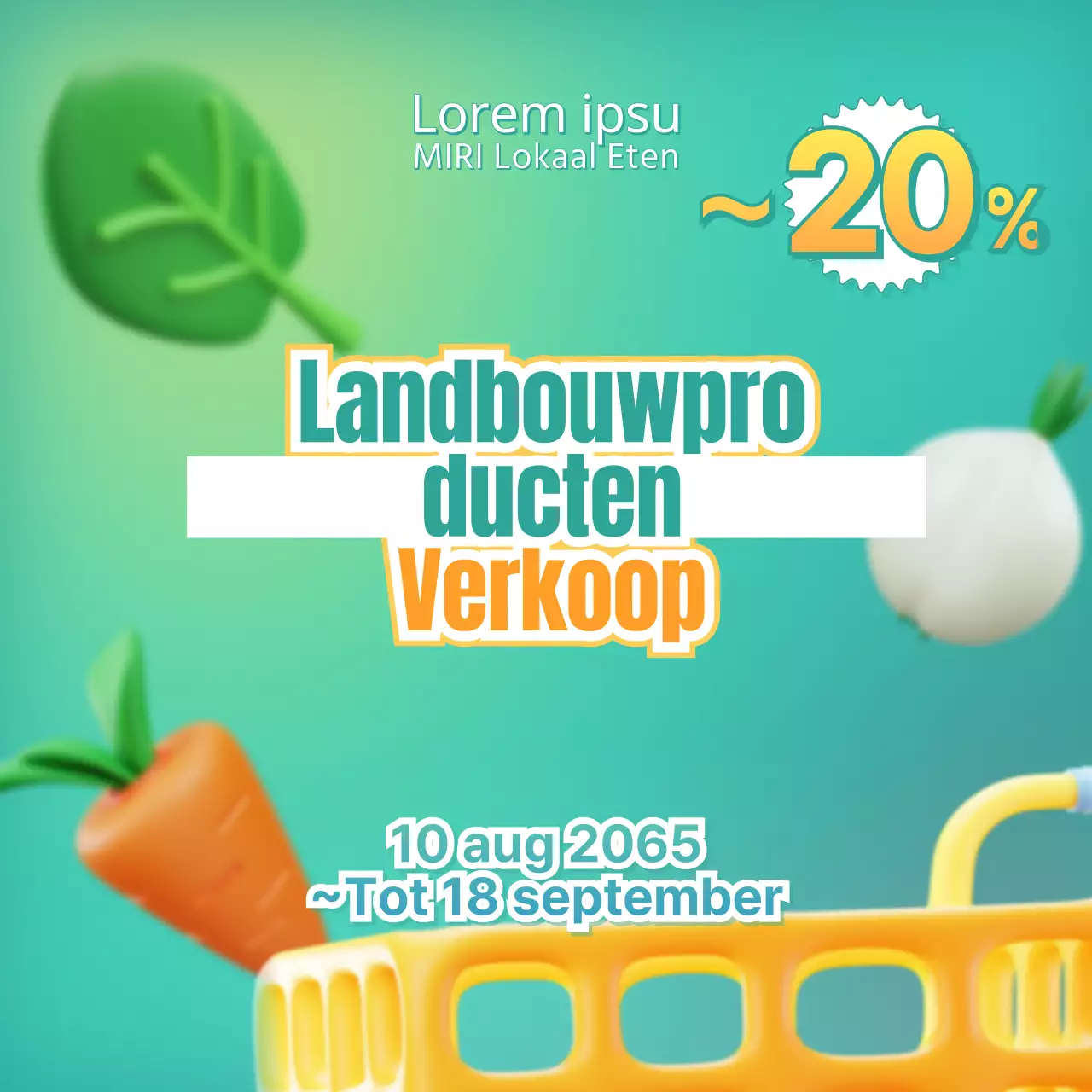 Een eenvoudige post voor de verkoop van mint- en gele producten