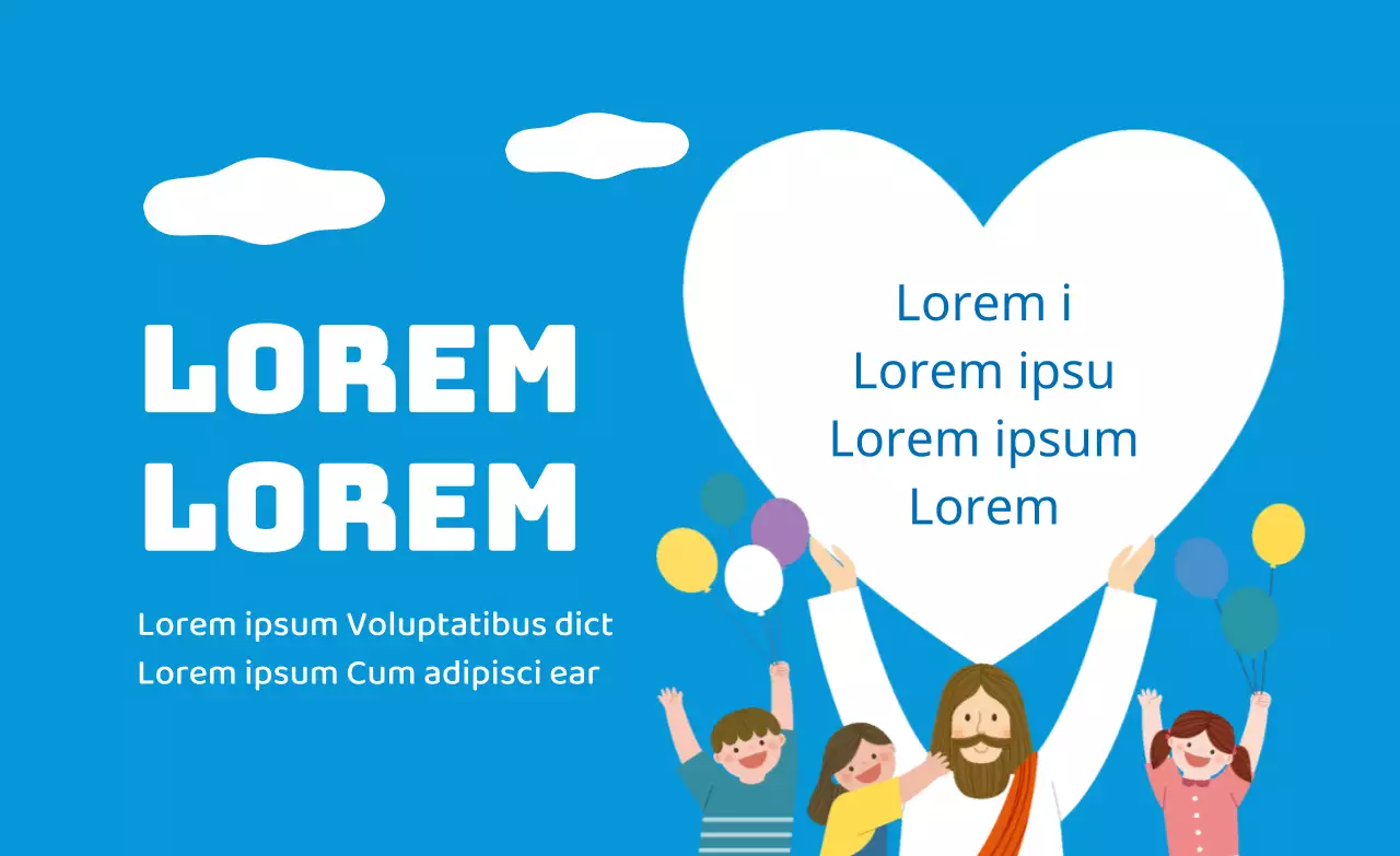 Lichtblauw personage illustratie kerk