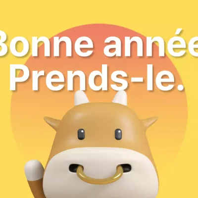 Des vœux simples et mignons pour le Nouvel An en jaune