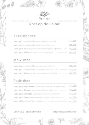Restaurant menu's