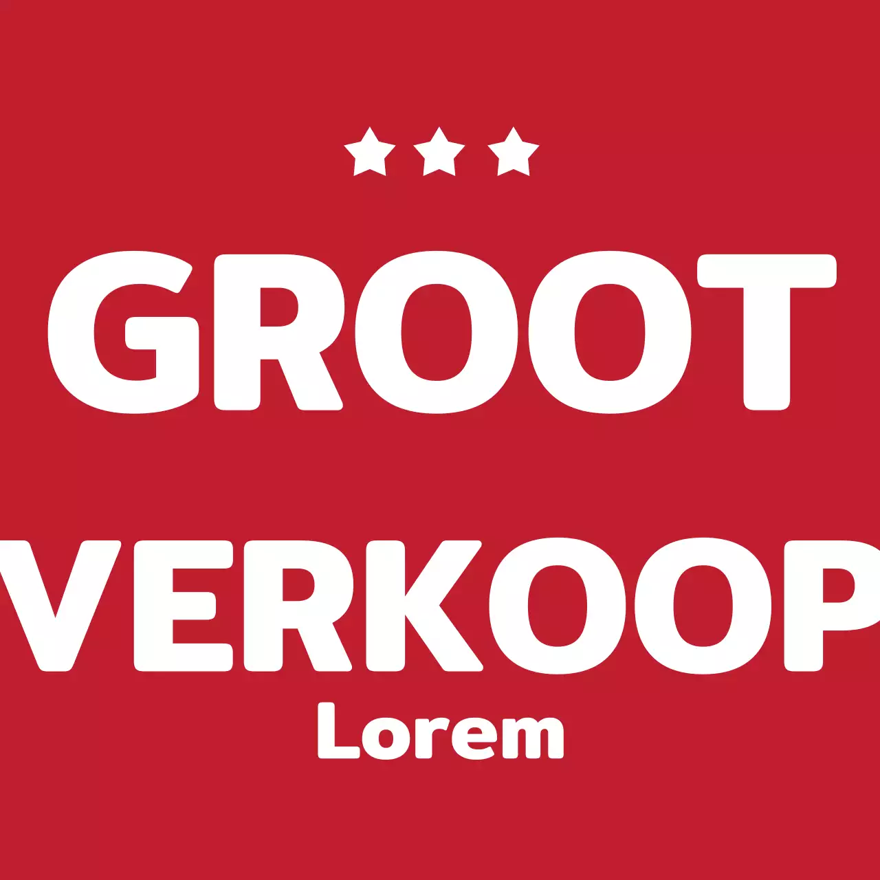 Een vet rood verkooplabel