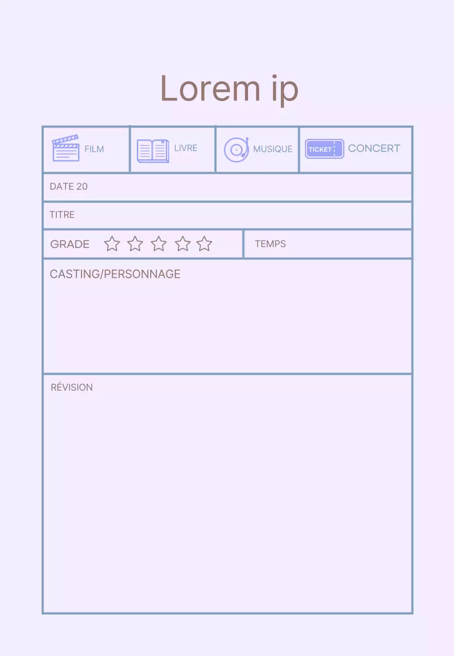 Icône violette Journal de bord simple