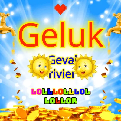 Geel en lichtblauwe gouden munt wensen voor geluk