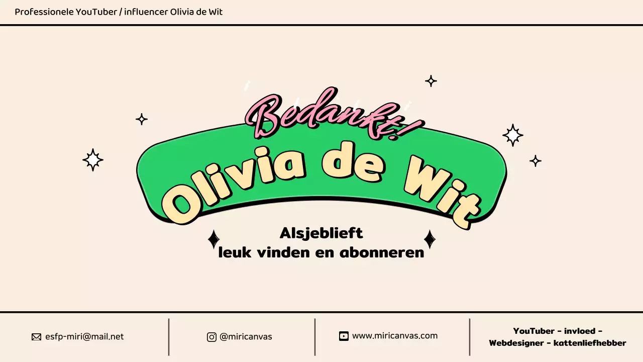 Een schattig en kleurrijk info-chart YouTuber samenwerkingsvoorstel in roze, groen en pastel.