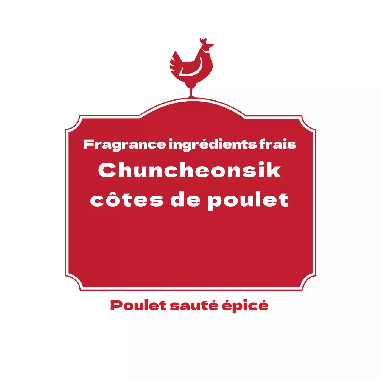 Étiquette de côtes de poulet à la mode de Chuncheon