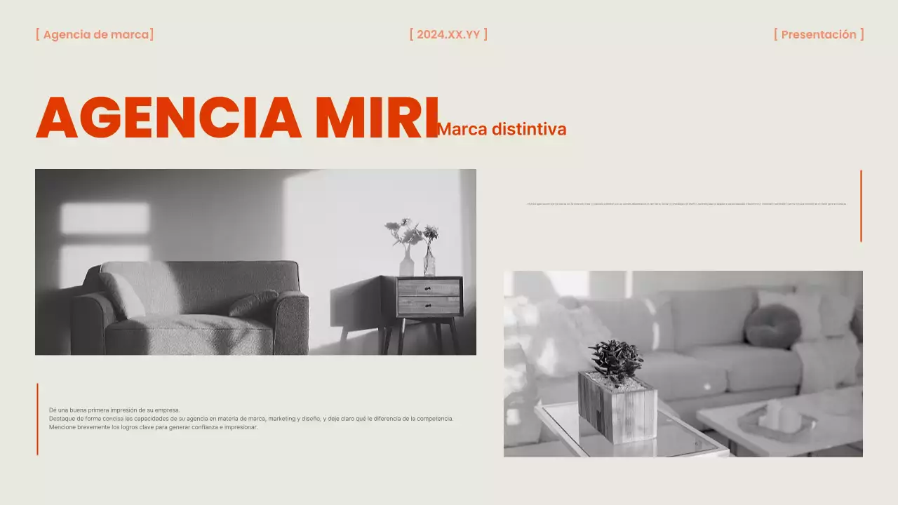 Un briefing de agencia de marca naranja y chic