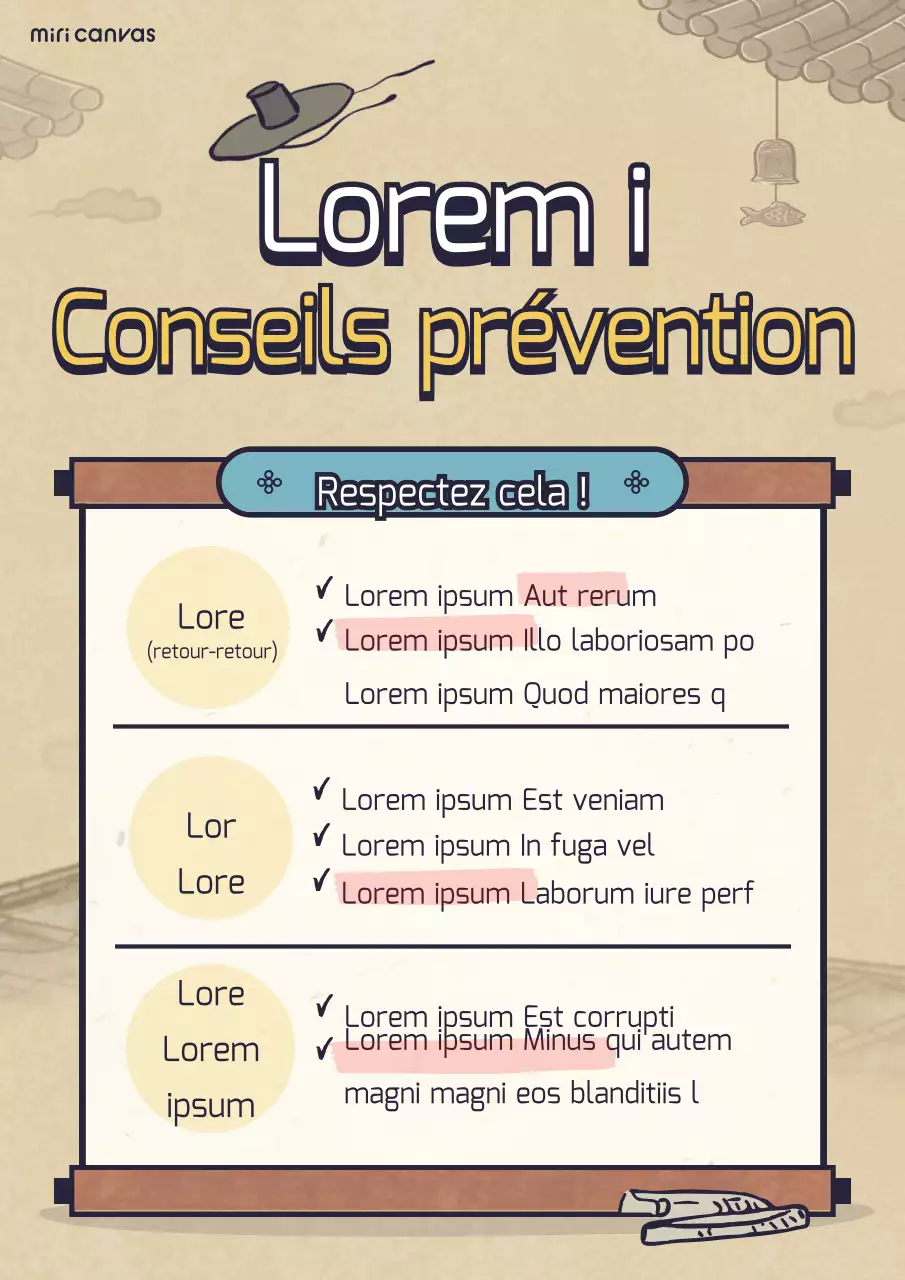 Avis d'illustration traditionnel marron concept