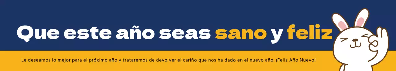 Azul amarillo ilustración lindo año nuevo saludos