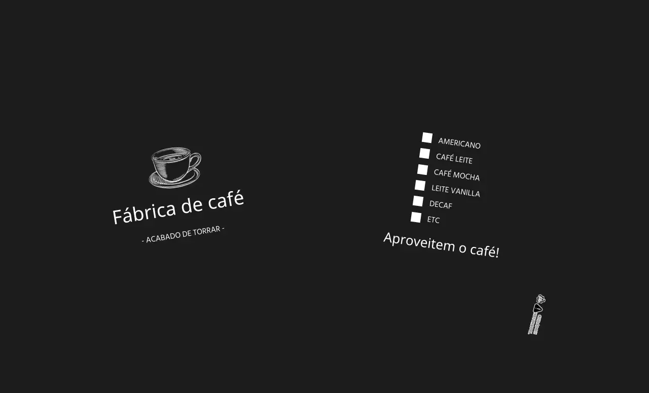 Café com ilustração simples a preto