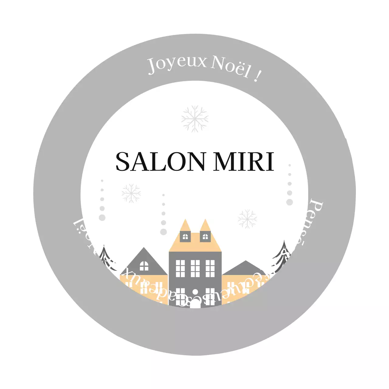 Étiquettes de Noël illustrées en gris