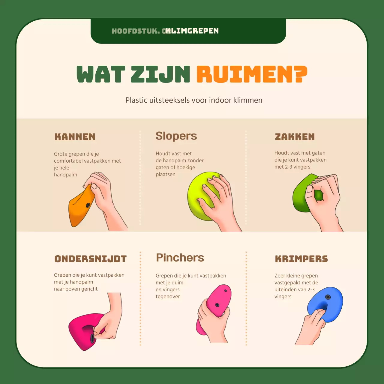 Het beste hobbyklimmen van de 21e eeuw, ingelijst in een rustgevende donkergroene achtergrond