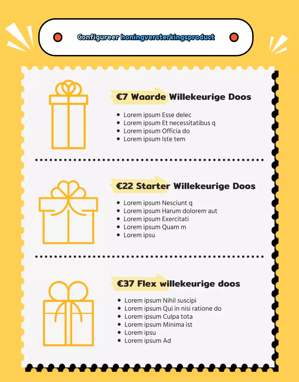 Schattig geel Daku briefpapier willekeurig doosje