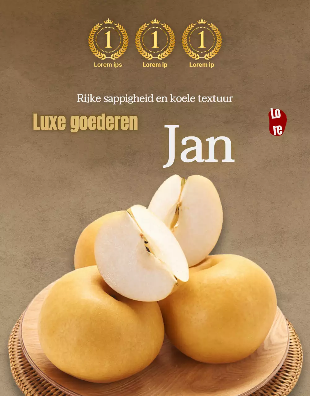 Traditionele fruit verkooppagina met papierstructuur