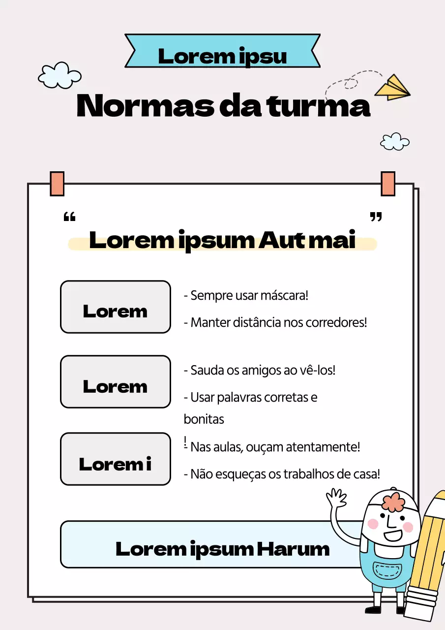 Regras da classe
