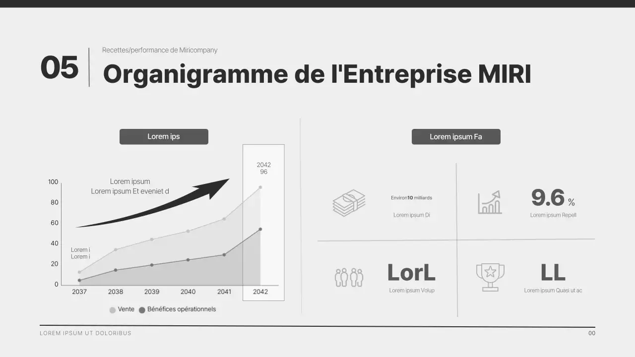 Un profil d'entreprise moderne en noir et gris
