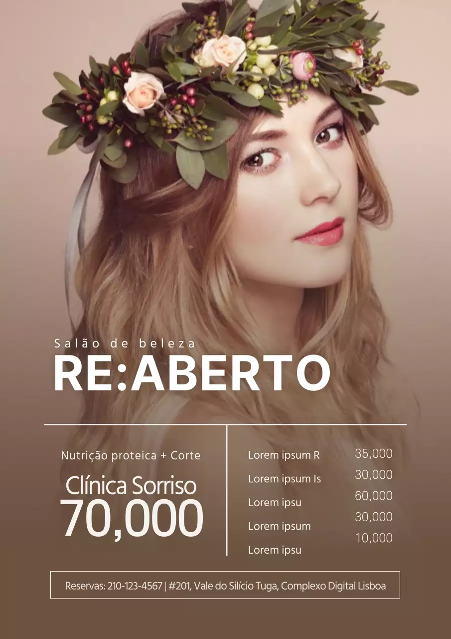 Salão de beleza com um toque castanho e calmante