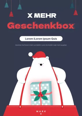 Werben Sie für eine Weihnachtsveranstaltung mit einer marineblauen Eisbärenfigur