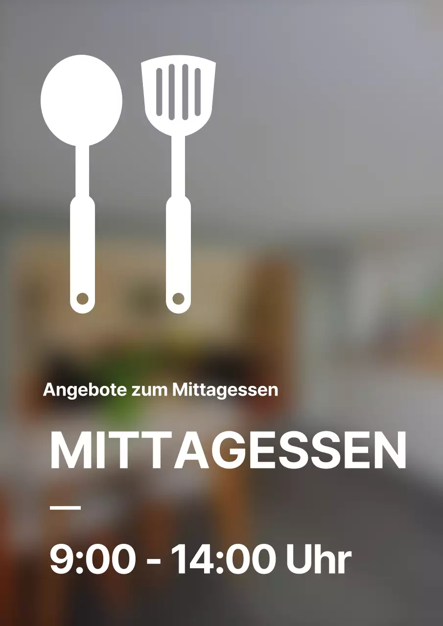 Saubere, stilvolle Beschilderung für Mittagsangebote