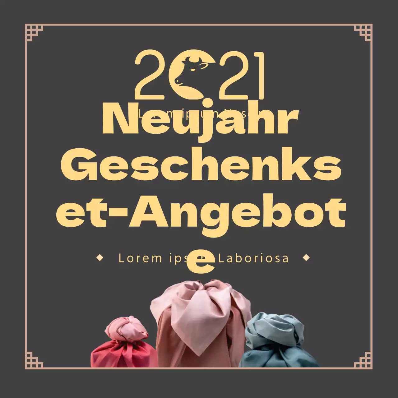 beige Foto Logo traditionelle Neujahrsgrüße