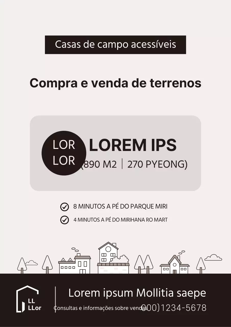 Ilustração simples castanha modelo de documentação de transação imobiliária