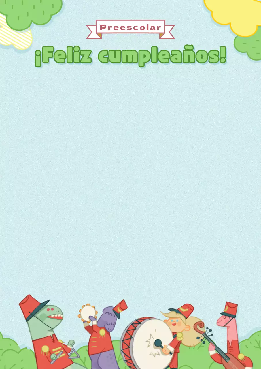 Ilustración de bosque verde y amarillo celebración