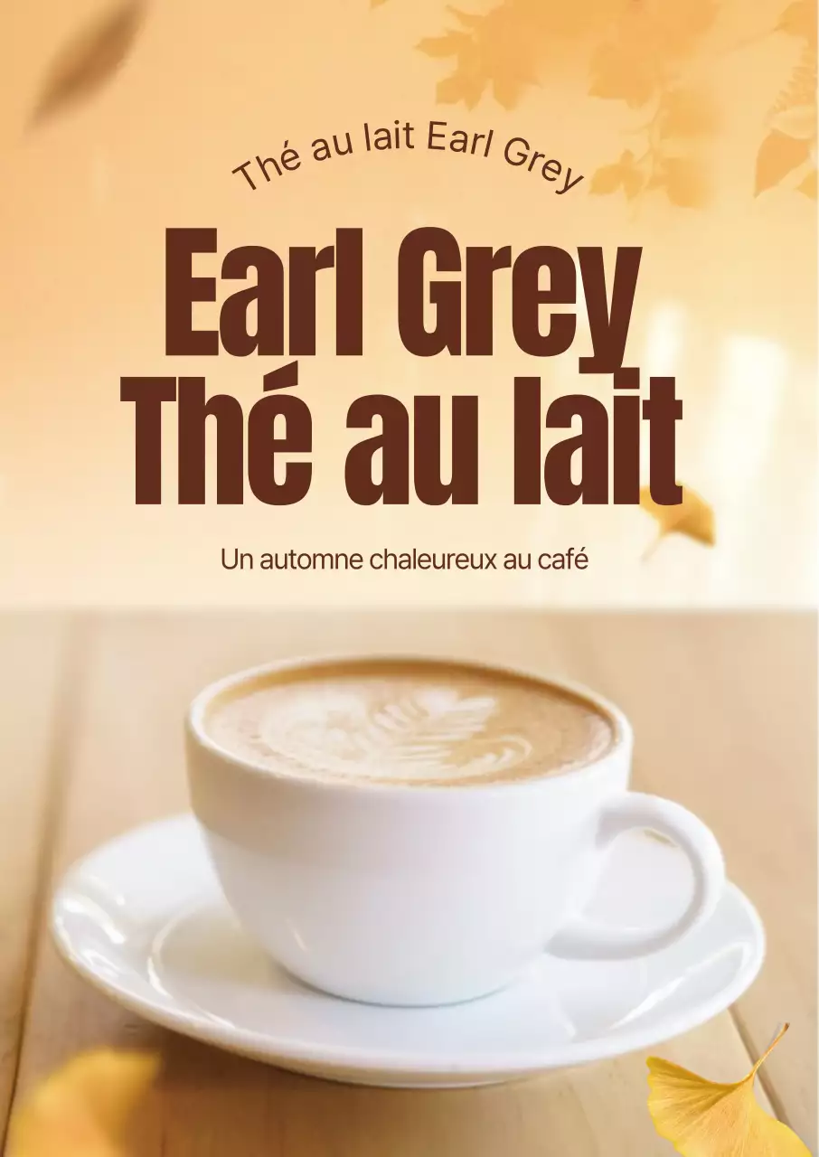 Beige Warm Autumn Leaves Autumn Cafe Menu Promotion