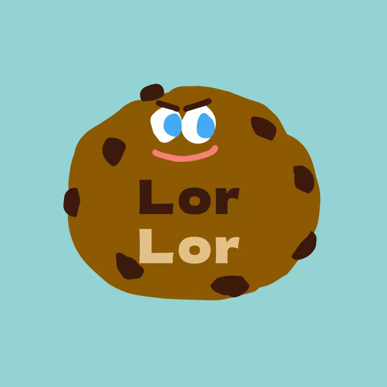 Ilustração de uma bolacha gira em tons de menta e castanho