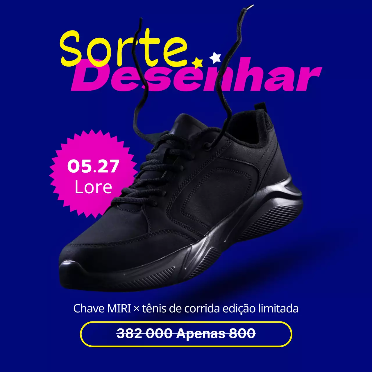Instruções do Lucky Draw num fundo azul