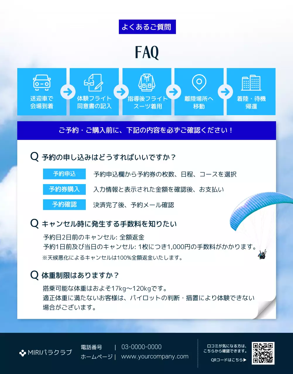緑青のシンプルなパラグライダー詳細ページ