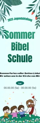 Bibelschule in einem üppig grünen Blumengarten