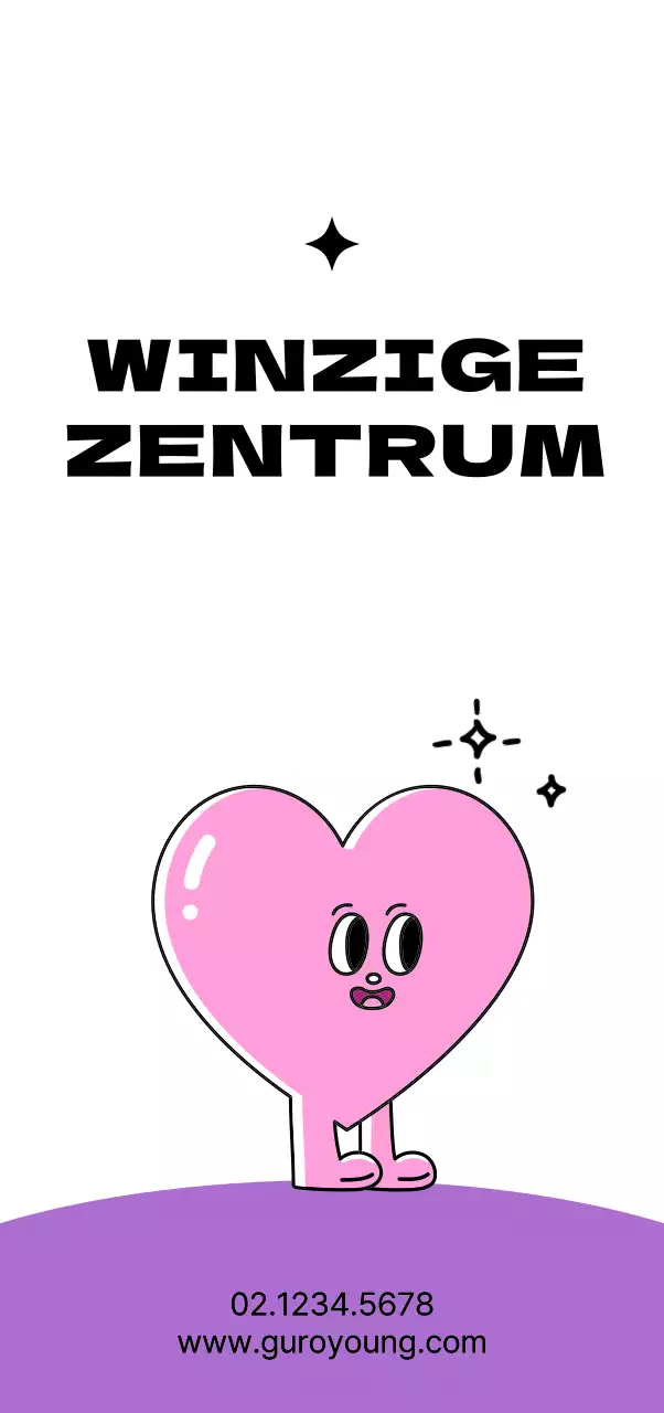 Öffentliches Jugendzentrum mit niedlichen herzförmigen Figuren in Rosa und Lila