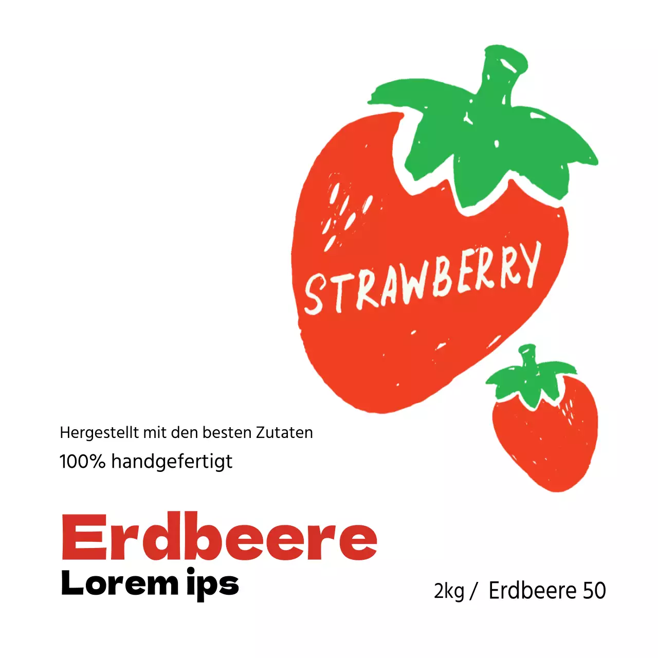 Etiketten für selbstgemachte Erdbeermarmelade