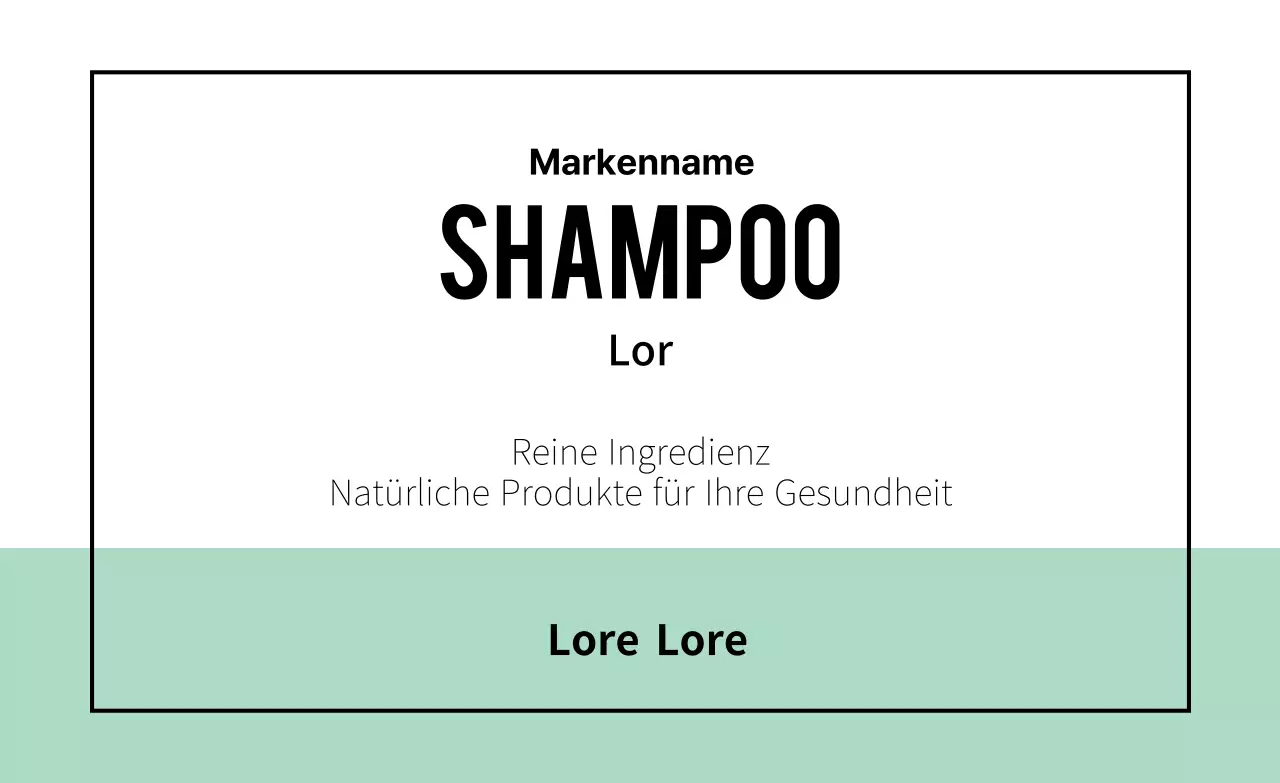 Aufkleber auf der Shampoopackung