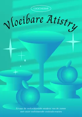Een cocktailbar met mintkleurig kleurverloop promoten