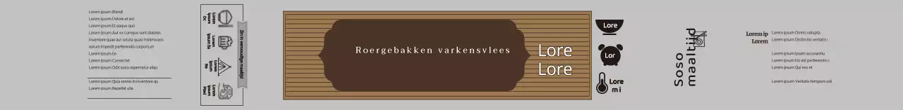 Grijs etiket voor schone jerky