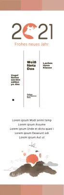 Beige Illustration Traditionelle Neujahrsgrüße