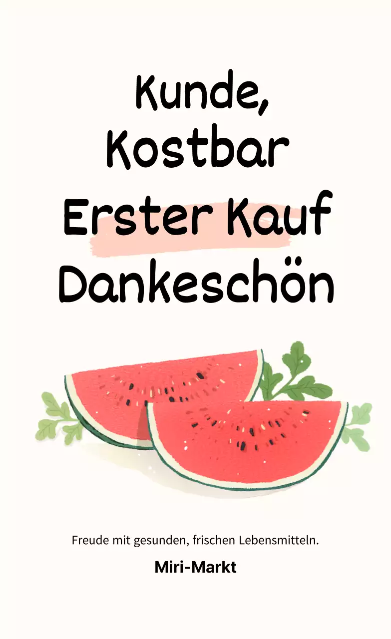 Wassermelone Erstkauf-Aufkleber