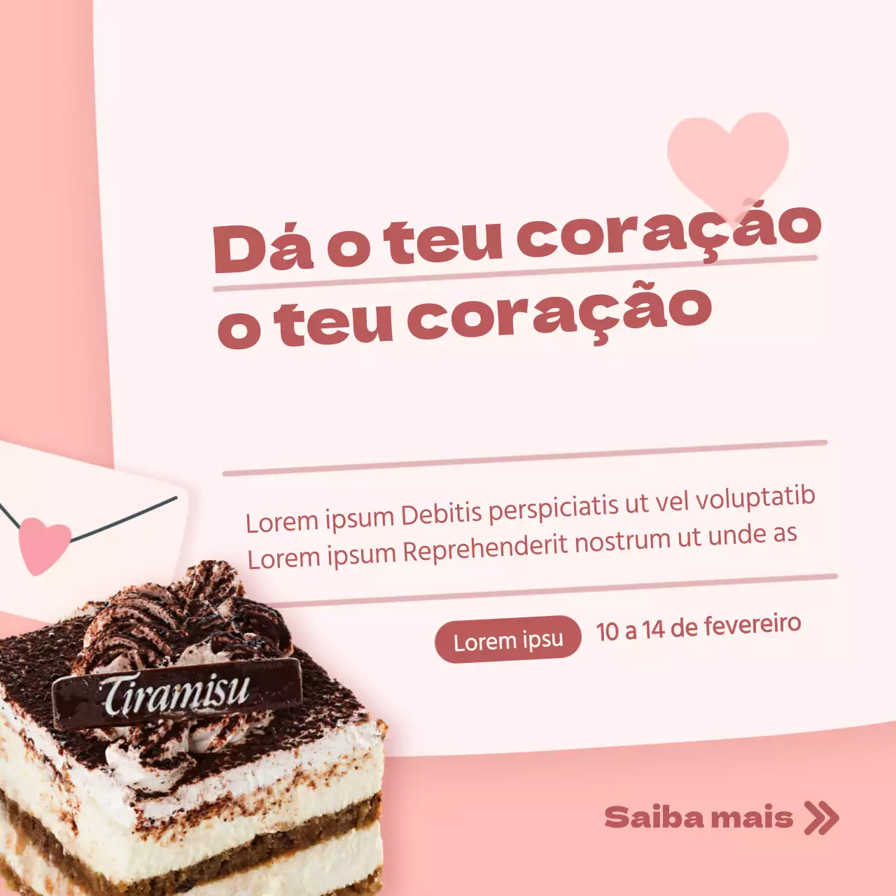 Evento de cartas do Dia dos Namorados cor-de-rosa