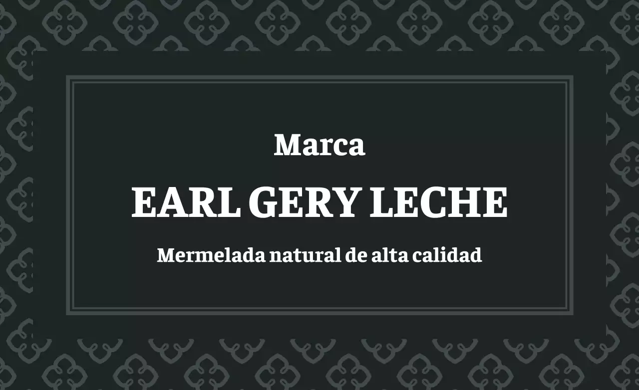Etiqueta de té con leche Earl Grey con texto simple negro