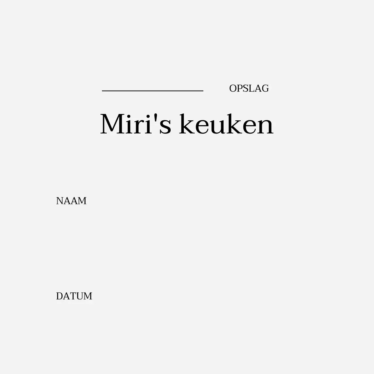 Grijs keukenetiket met eenvoudige tekst